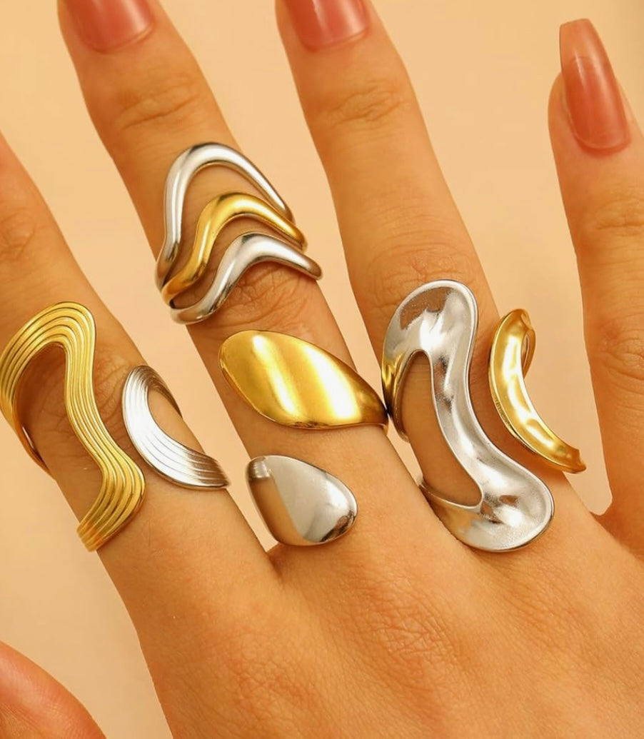 Hammered Two-Tone Ring