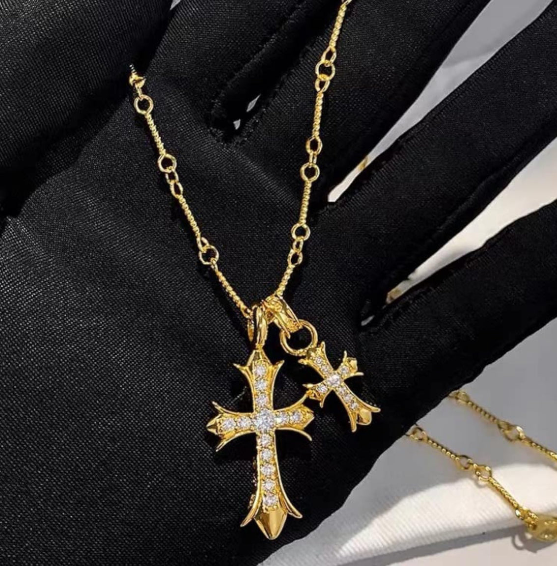 Double Cross Necklace