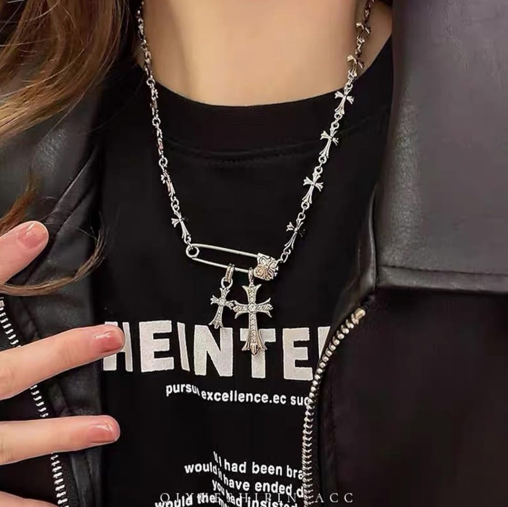 Chrome Cross Necklace