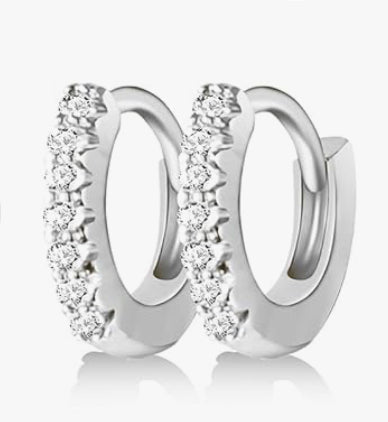 Cubic Zirconia Huggie Hoops