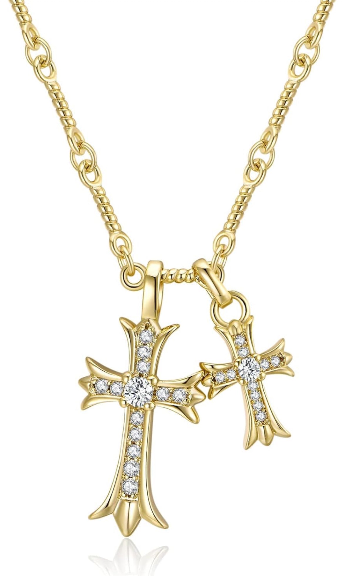 Double Cross Necklace