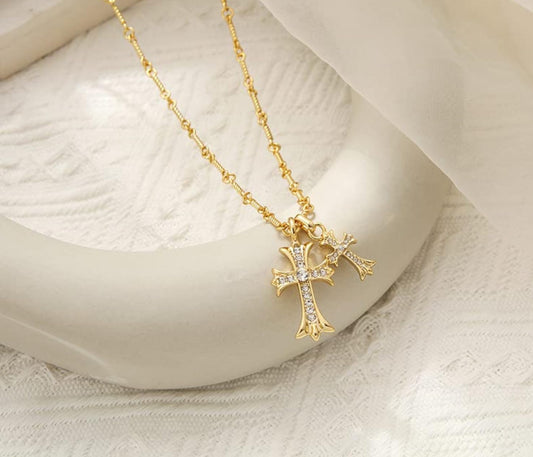 Double Cross Necklace