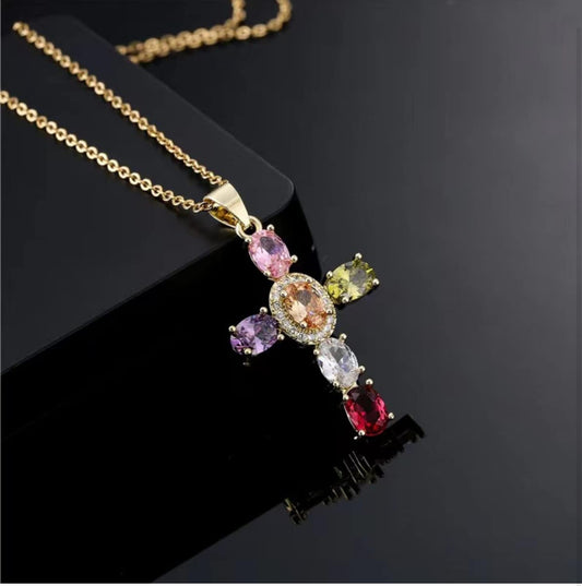 Muti-color Cross Necklace