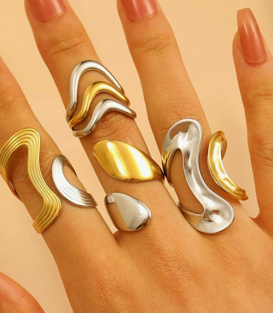 Hammered Two-Tone Ring