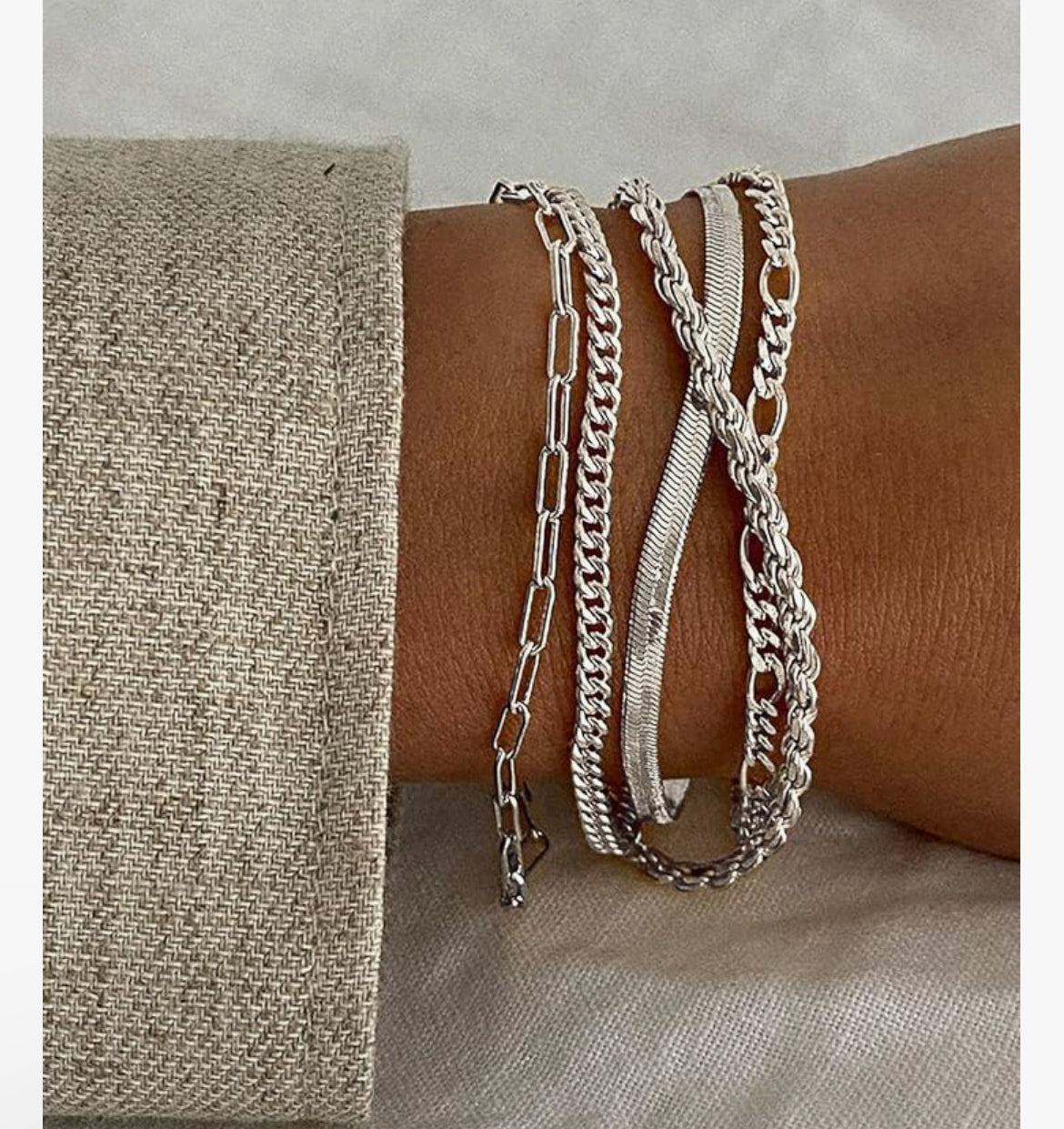 Silver Bracelet Stack