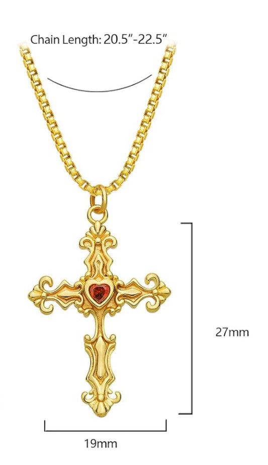 Ruby Cross Necklace