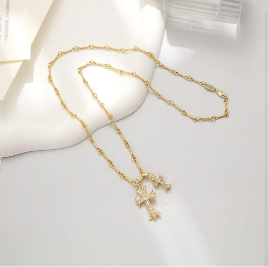 Double Cross Necklace