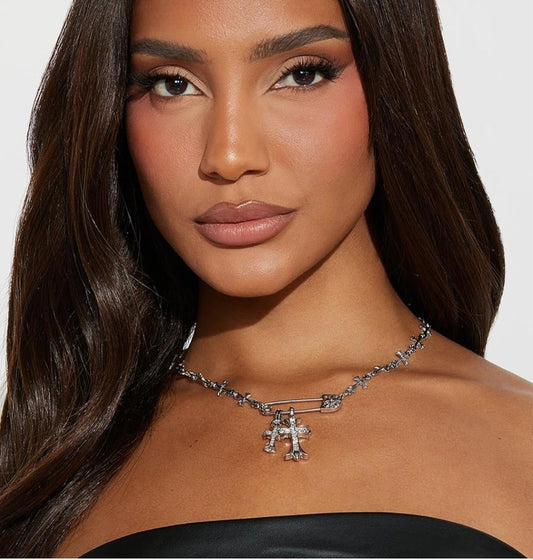 Chrome Cross Necklace