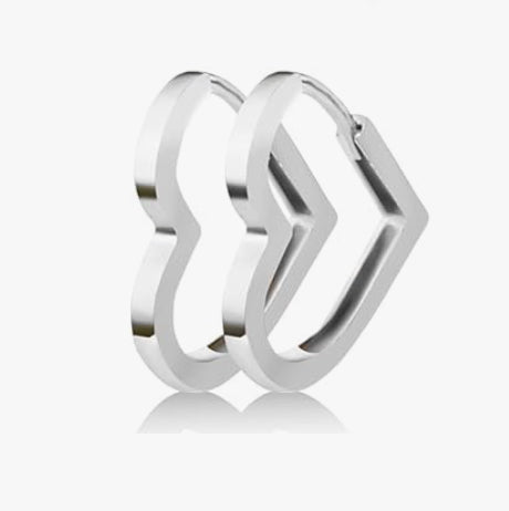 Heart Huggie Hoop Earrings