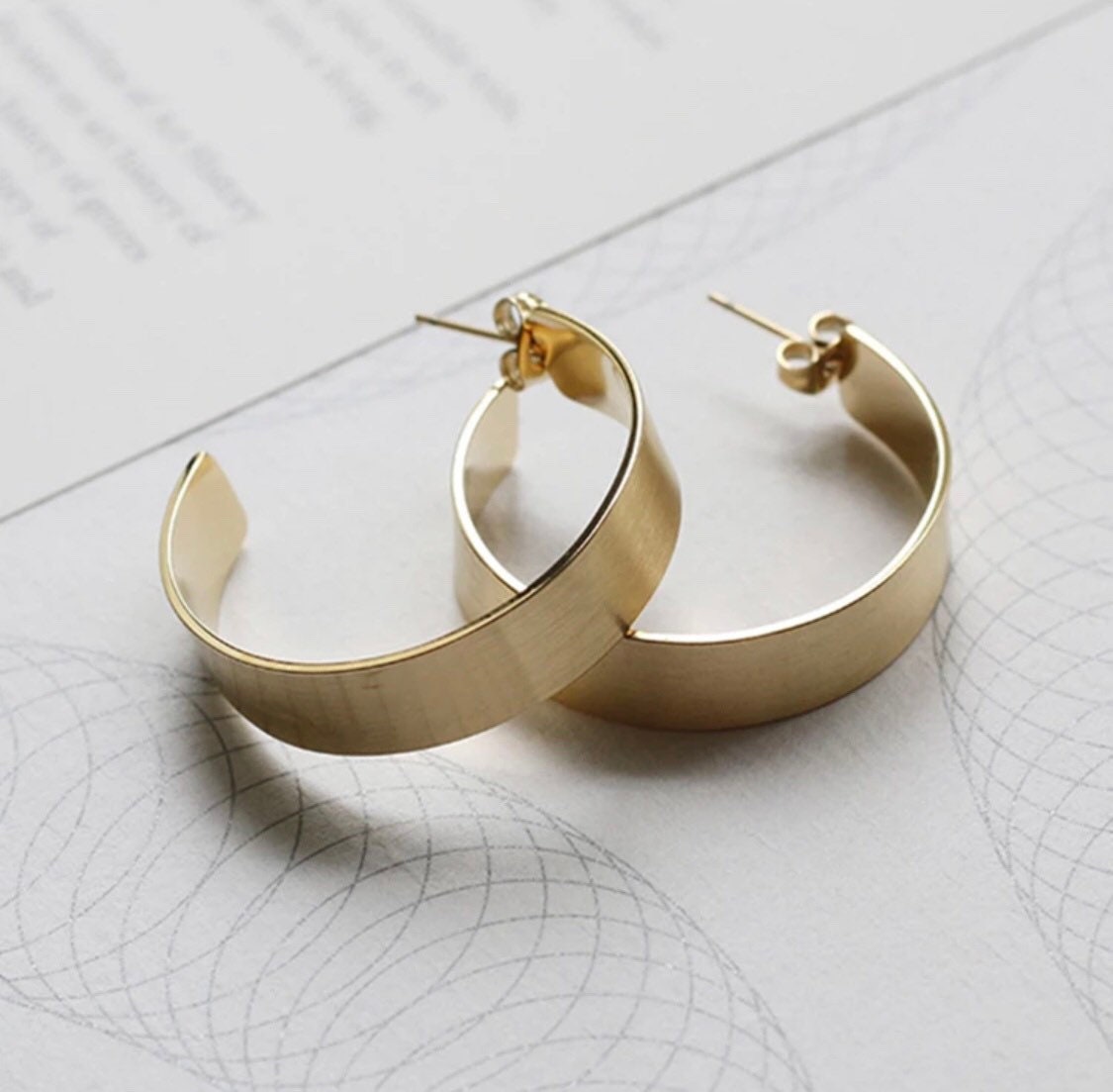 Brushed Hoop Earrings