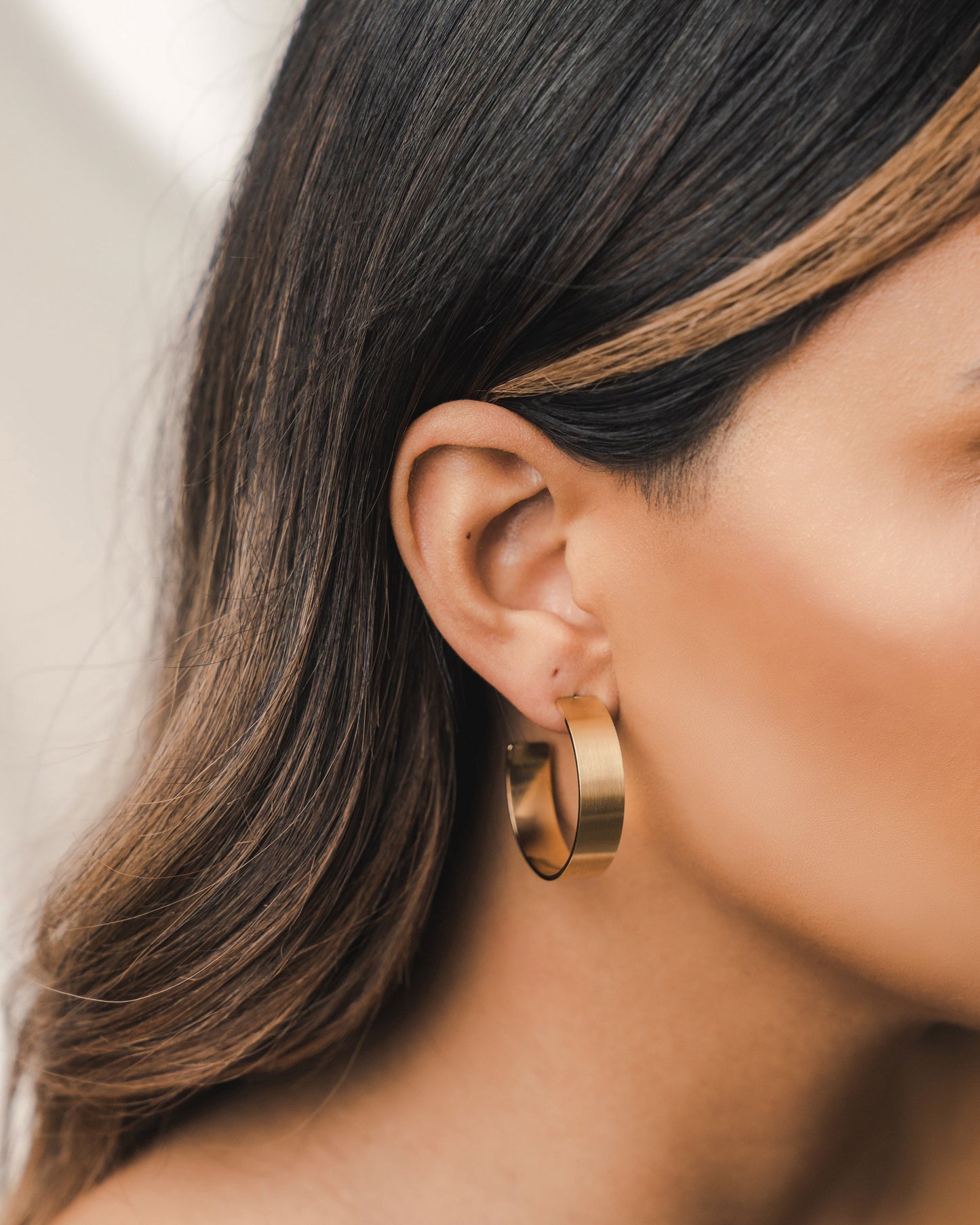 Brushed Hoop Earrings